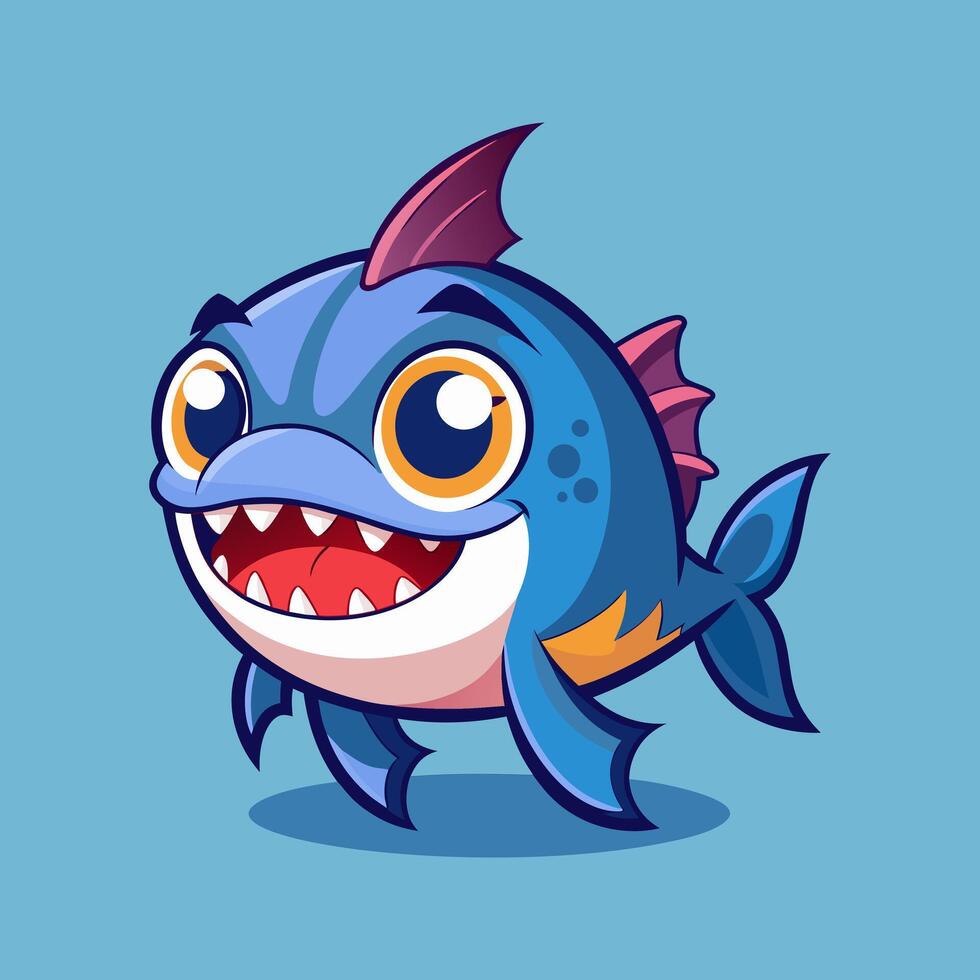 Joyful Cartoon Fish. A Whimsical Underwater Adventure vector