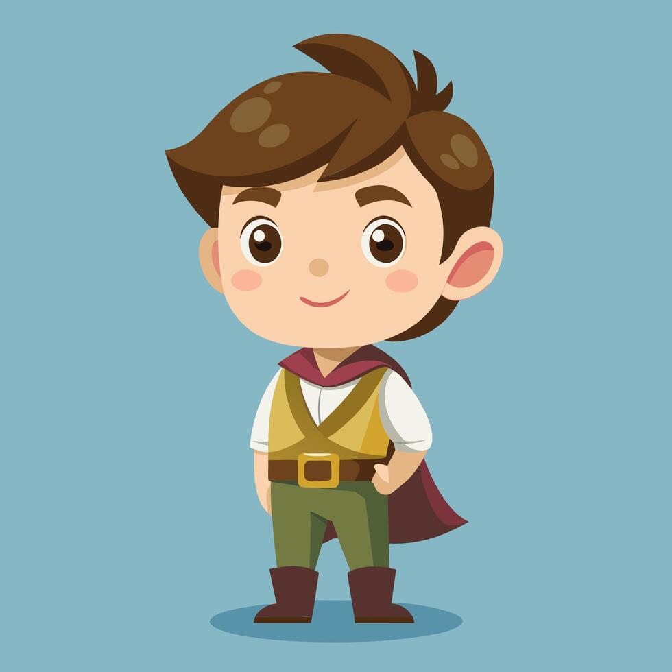 Charming Cartoon Prince. A Fairytale Child Illustration vector