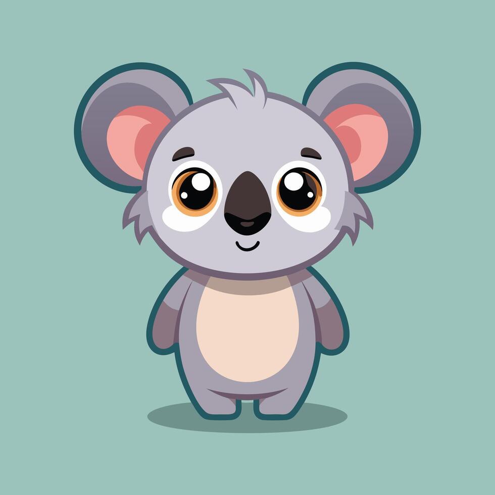 A cartoon koala bear with big eyes and a big nose vector