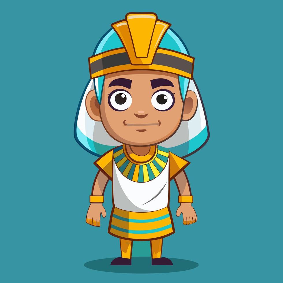 Adorable Cartoon Pharaoh. A Whimsical Journey Through Ancient Egypt vector