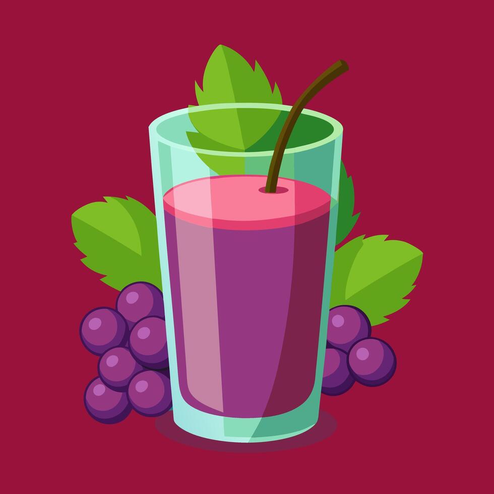 Grape Juice. A Refreshing Glass of Purple Goodness vector