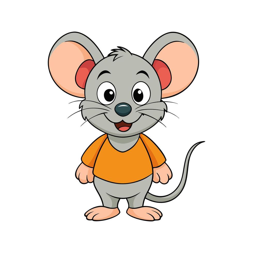 Mouse cartoon character illustration vector