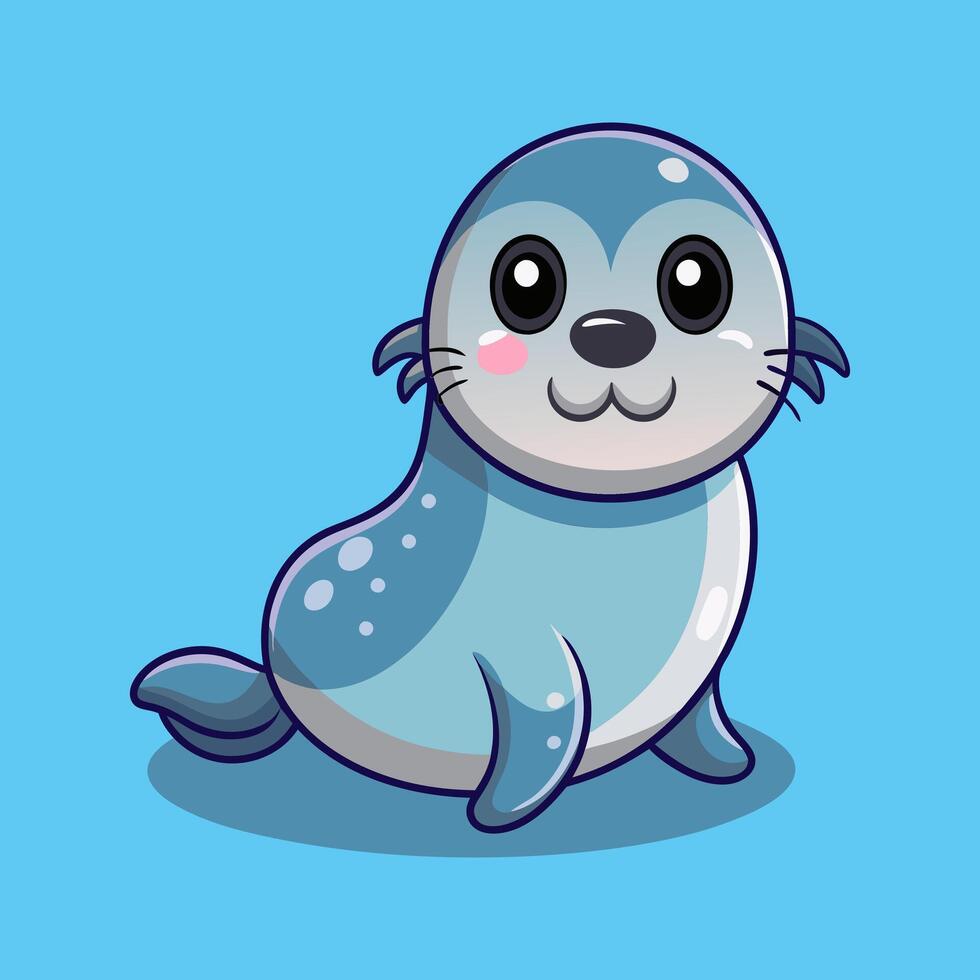 A cute seal with big eyes and a big nose vector