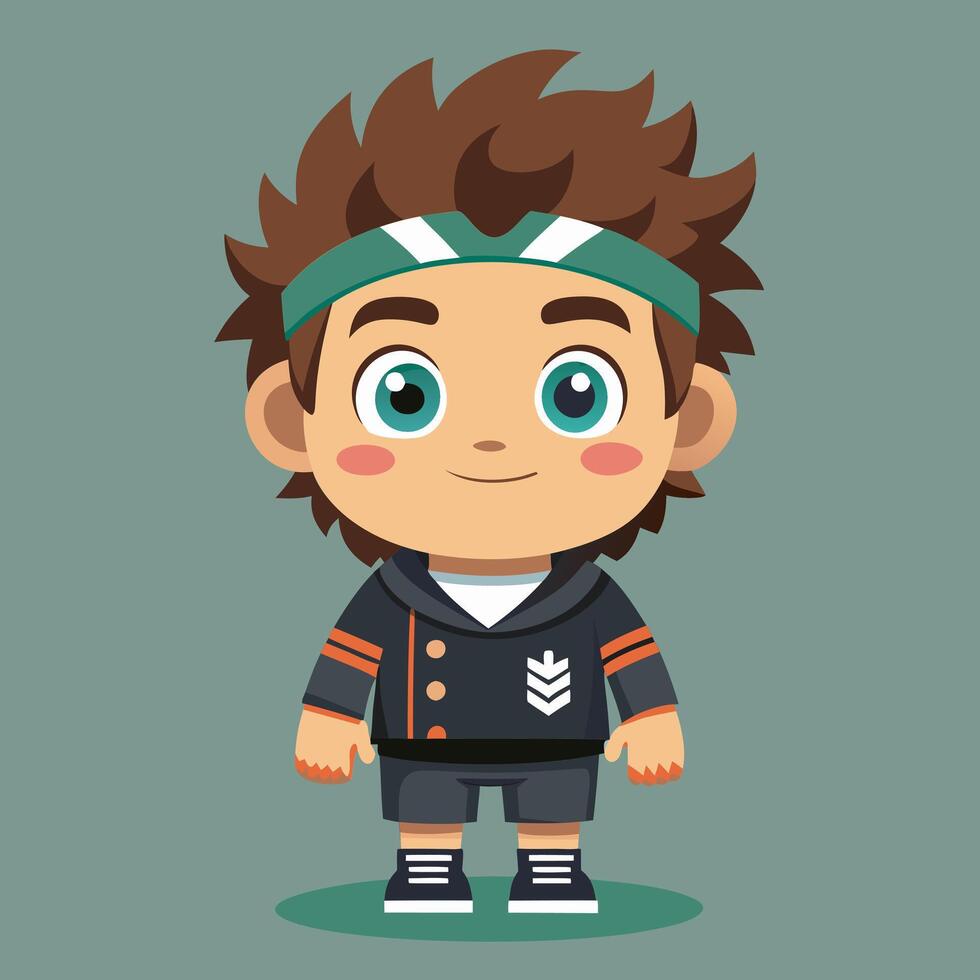 Adorable Cartoon Boy. Happy Child Illustration vector