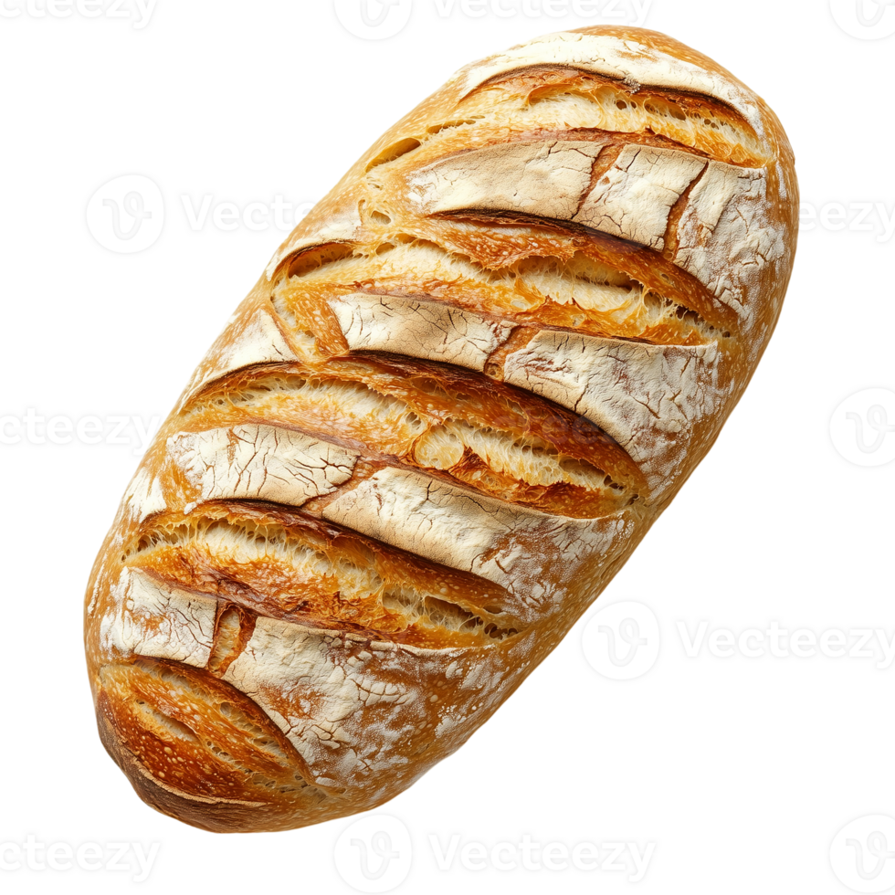 Artisan Crusty Bread Loaf on transparent background png