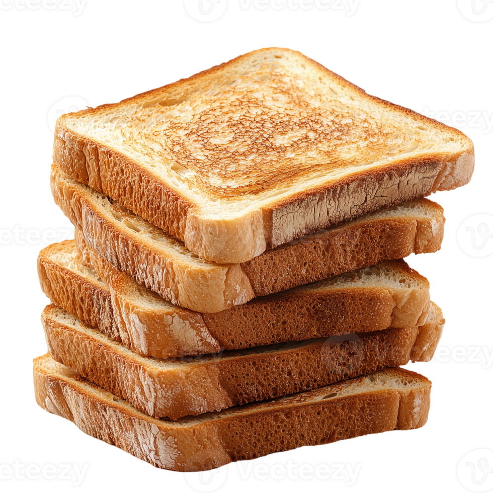 Stack of Toasted Bread Slices on transparent background png