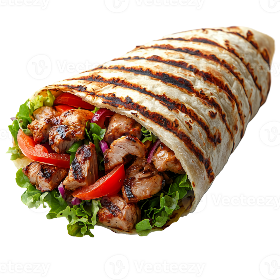 Grilled Chicken Wrap on transparent background png