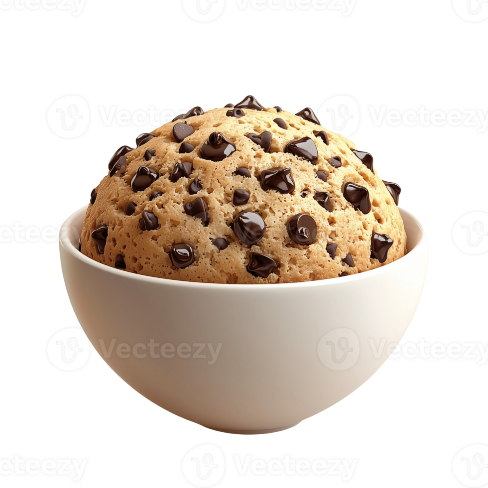 Chocolate Chip Cookie Dough Bowl on transparent background png