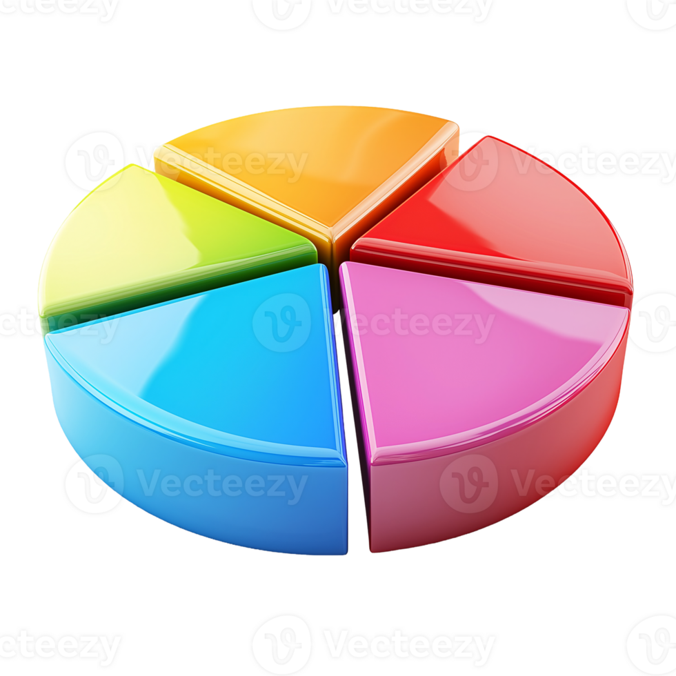 Colorful 3D Pie Chart Data Infographic Design red blue pink green png
