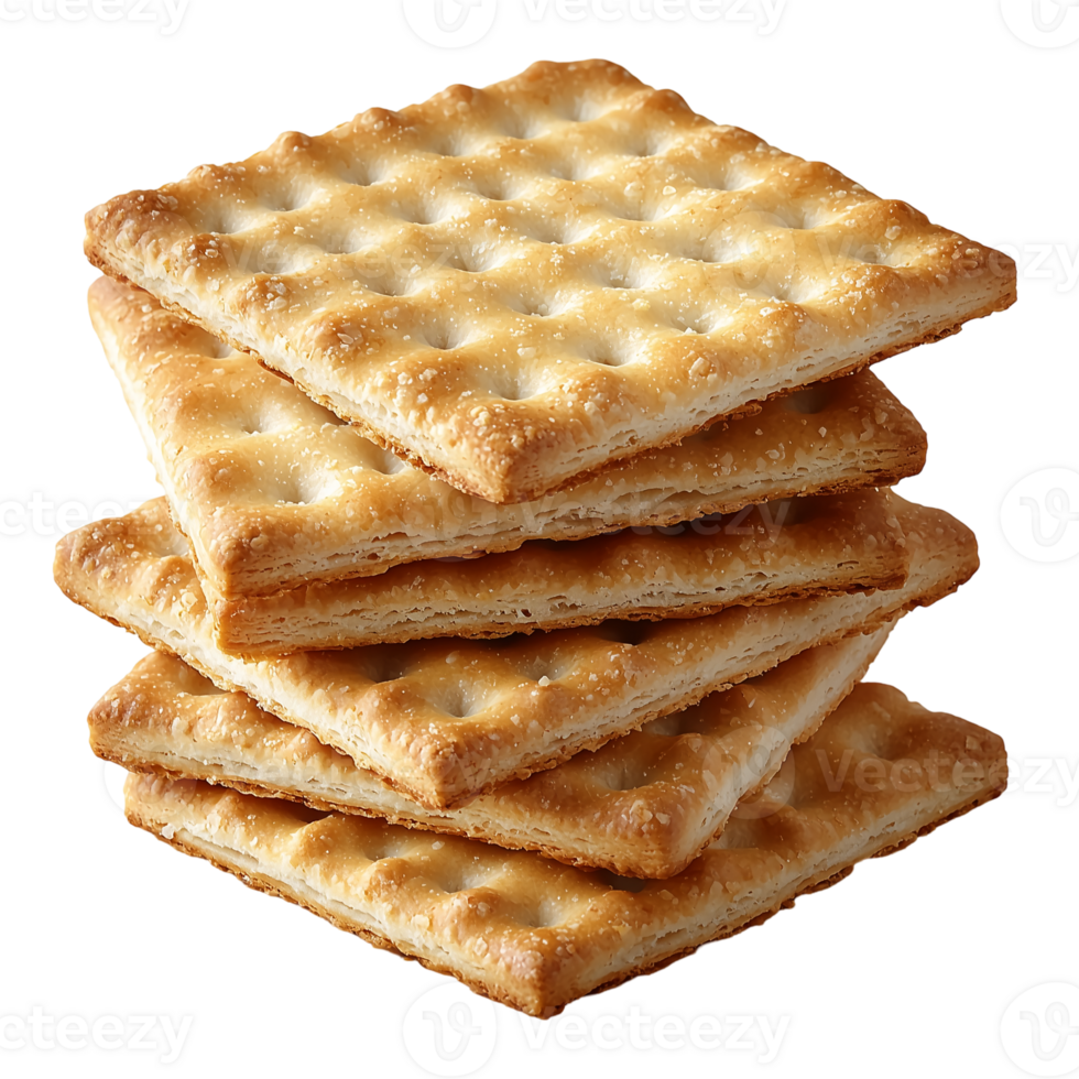 Crispy Crackers Stack of Buttery Snacks on transparent background png