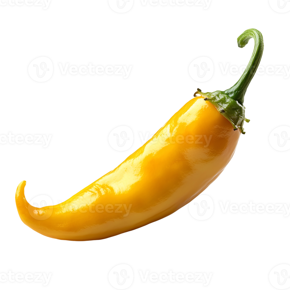 Yellow Chili Pepper on transparent background png