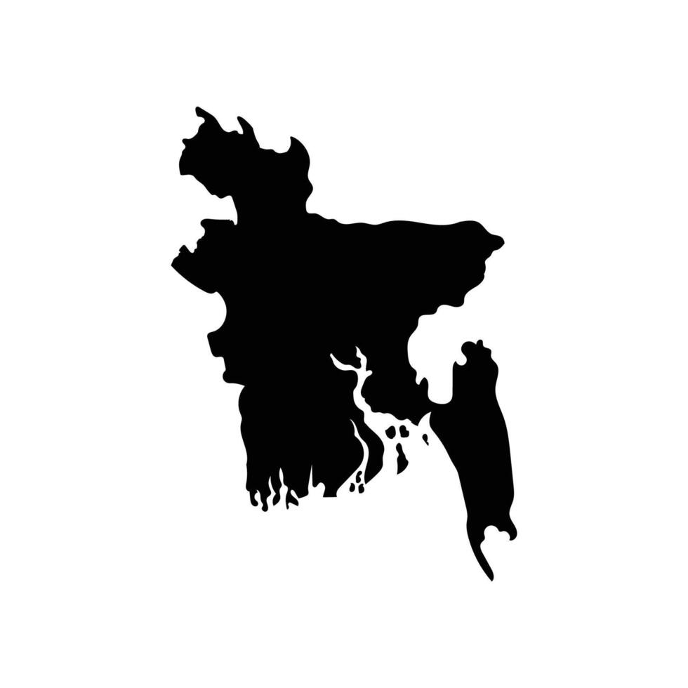 Bangladesh Map silhouette illustration isolated on white background vector