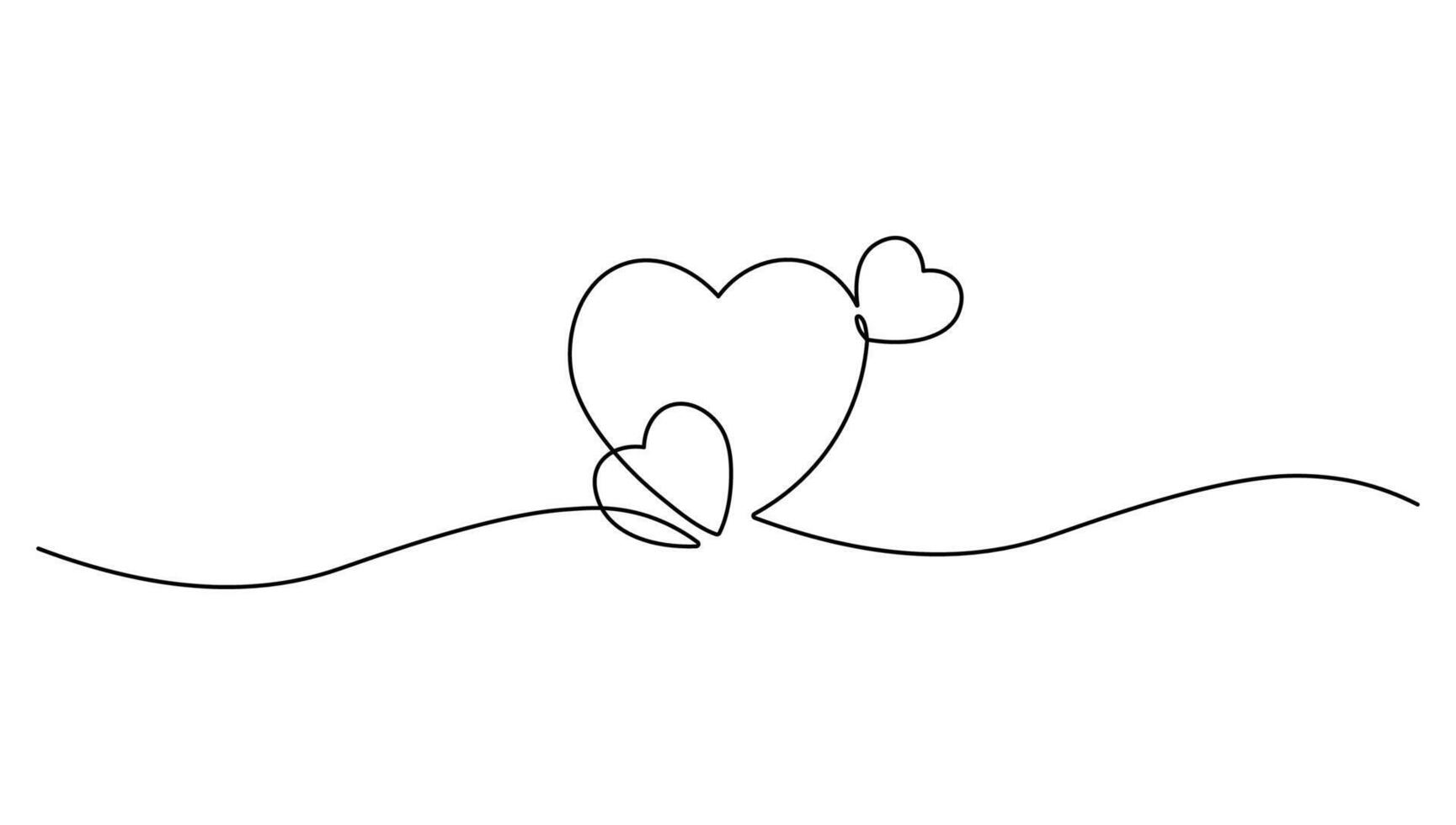 Heart Continuous line art drawing illustration. Abstract love symbol drawing in isolated white background. vector