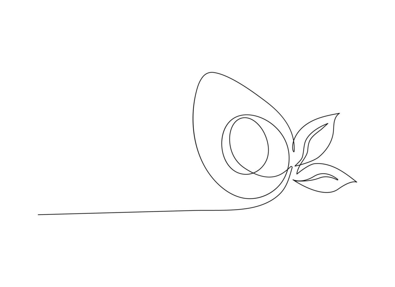 Avocado sketch in one continuous line vector