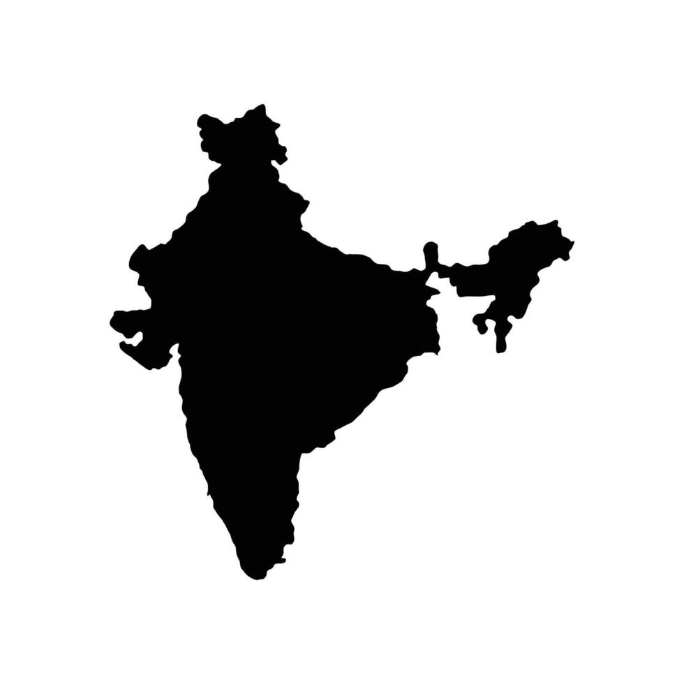 India Map silhouette illustration isolated on white background vector