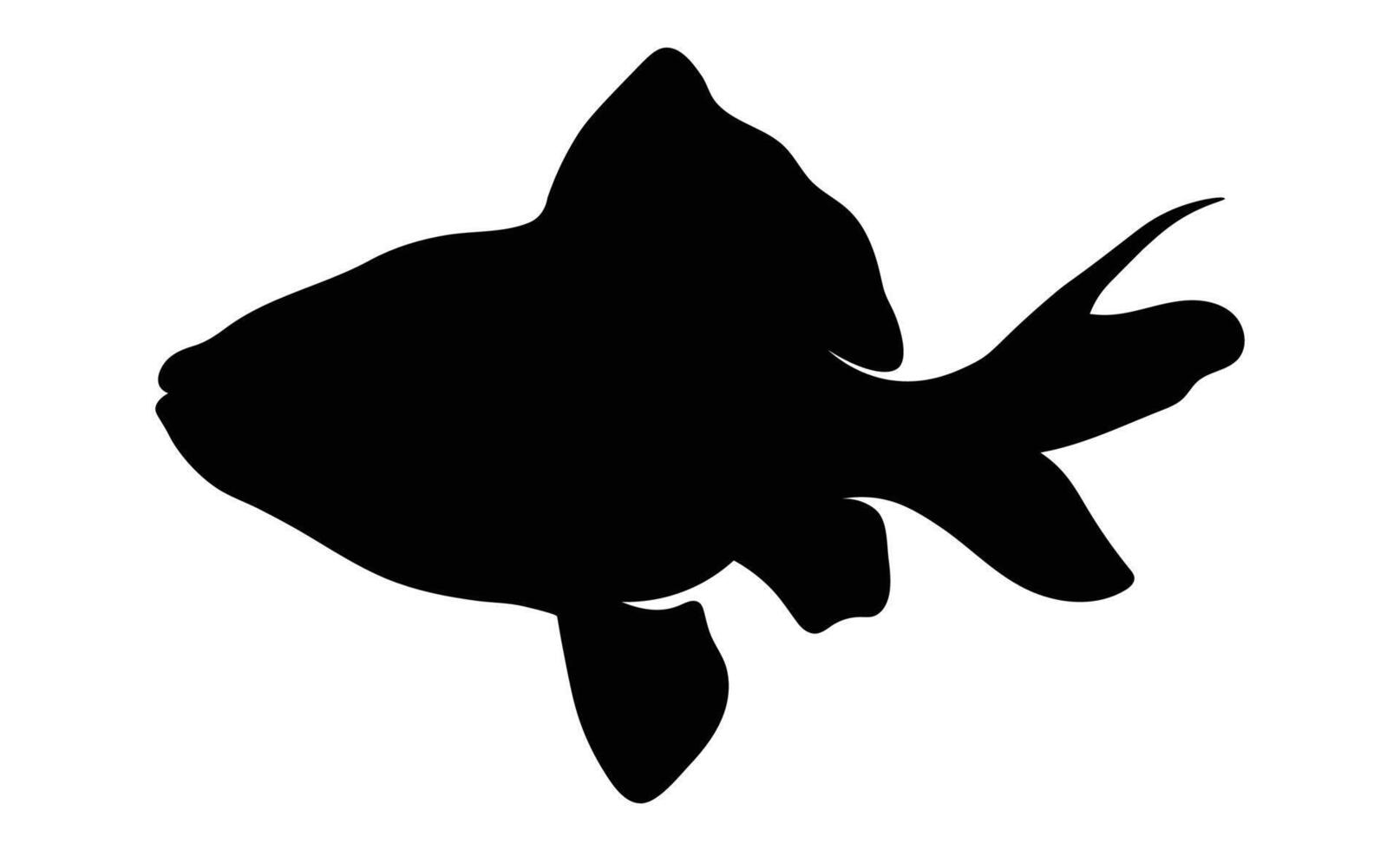 Silhouette of gold fish vector