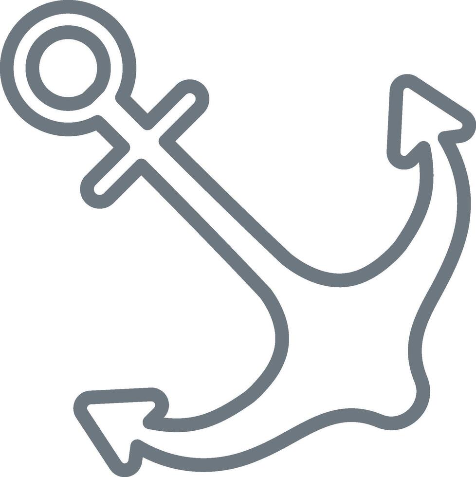 Simple Anchor Line Art vector