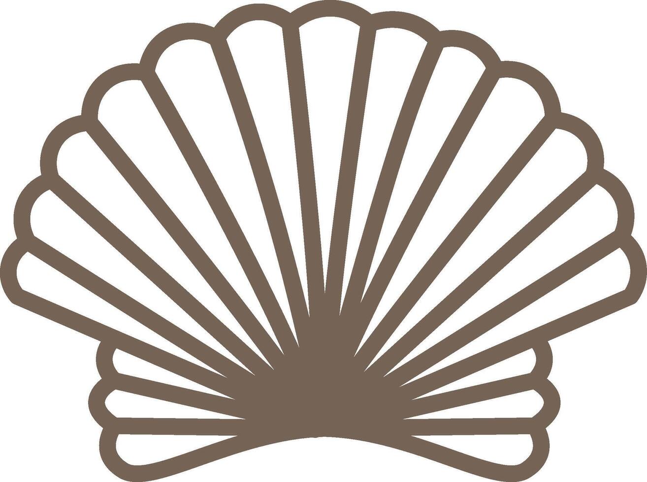 Scallop Shell Line Art Design vector