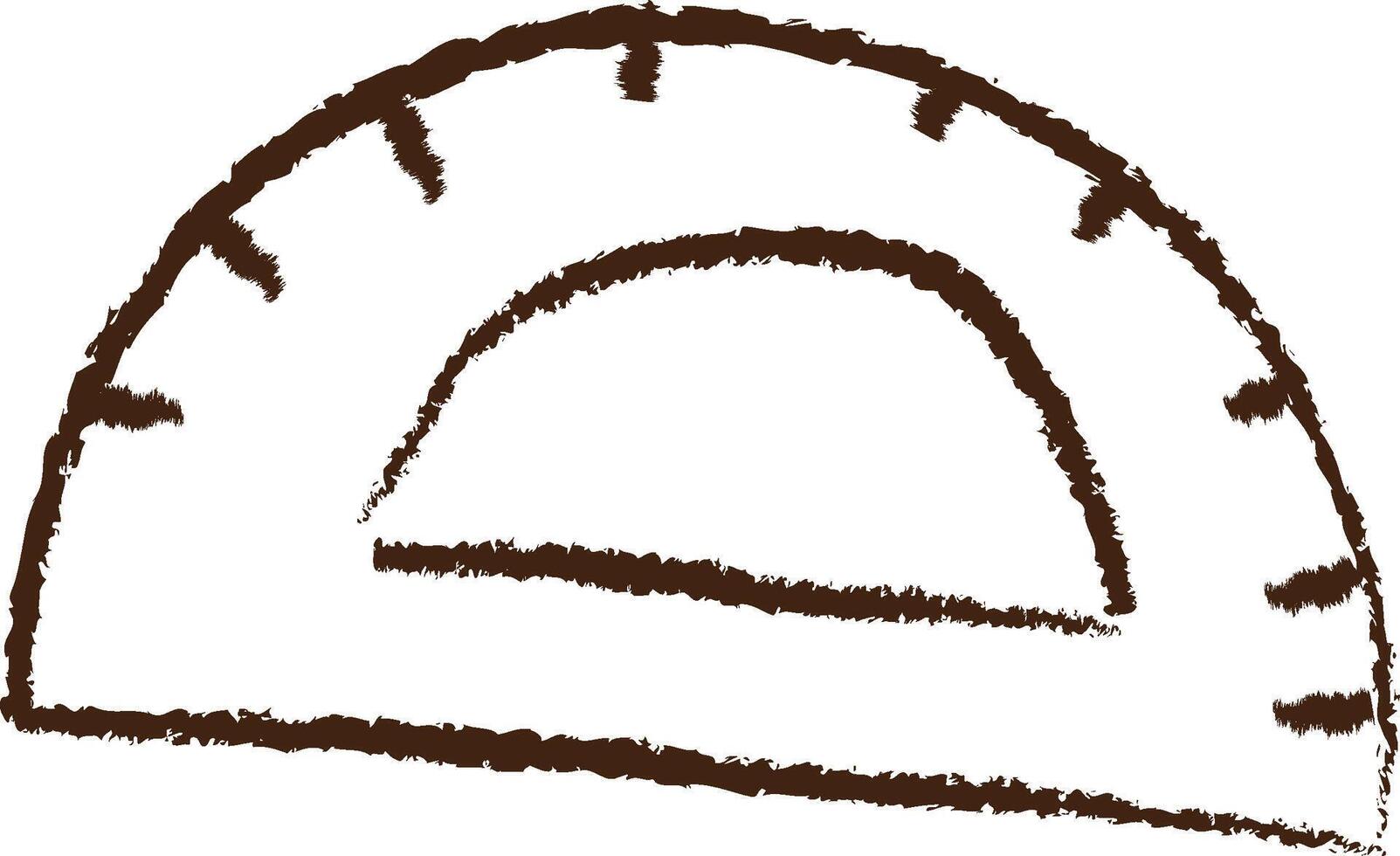 Sketchy Protractor Drawing vector