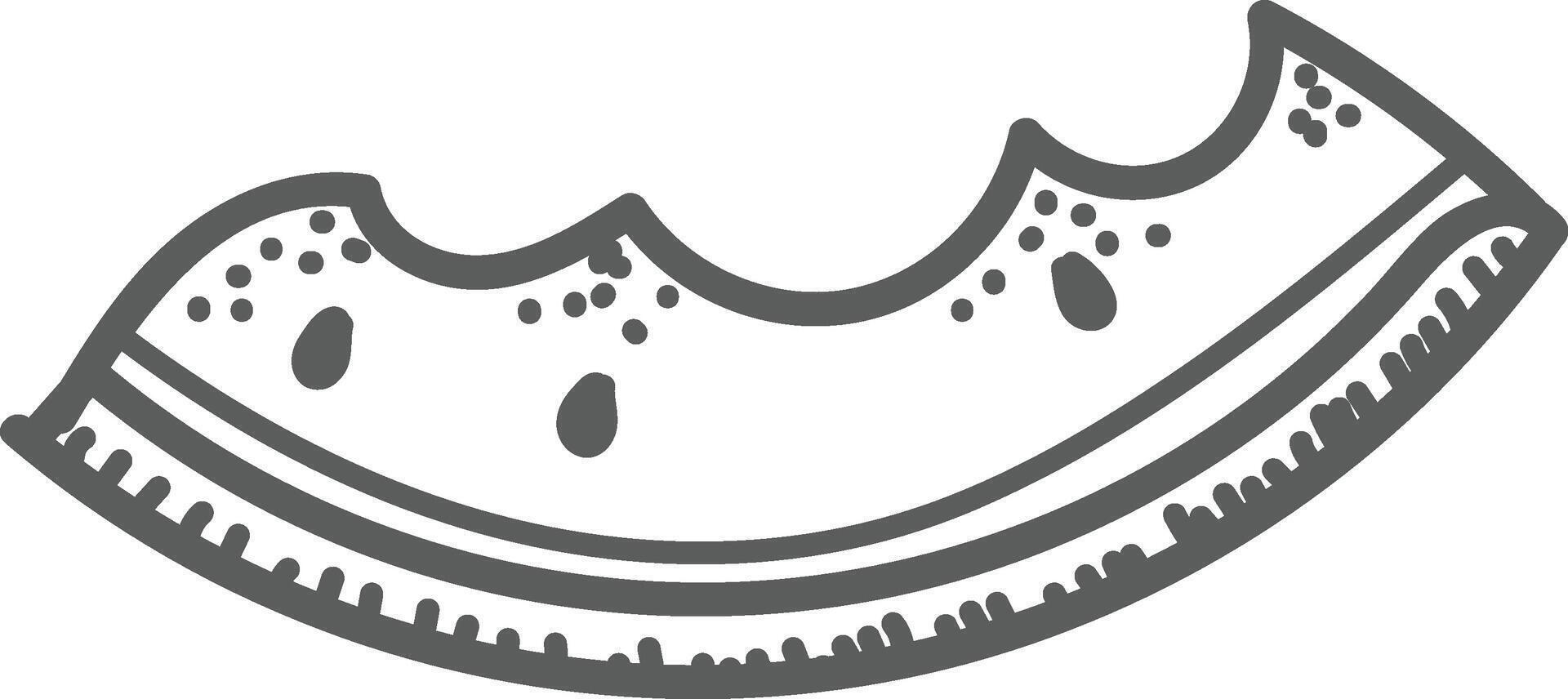 Watermelon Slice with Seeds Food Element vector
