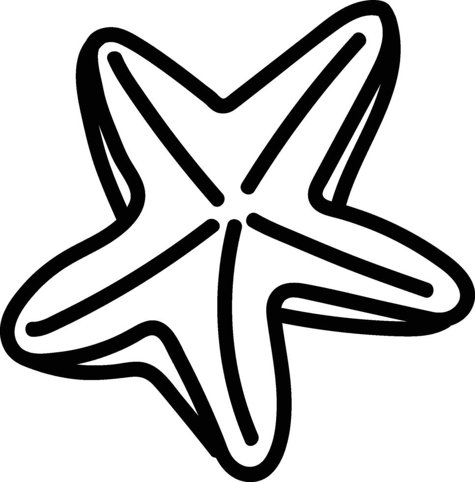 Hand Drawn Starfish Outline vector