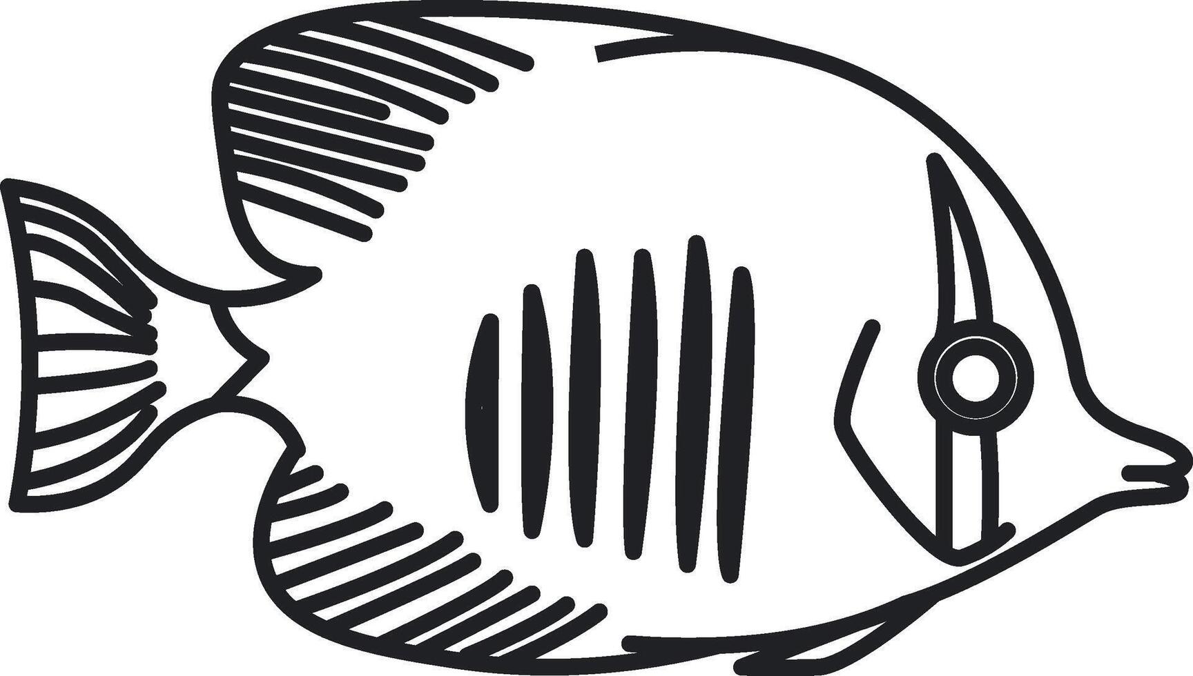 Minimalist Fish Line Art vector