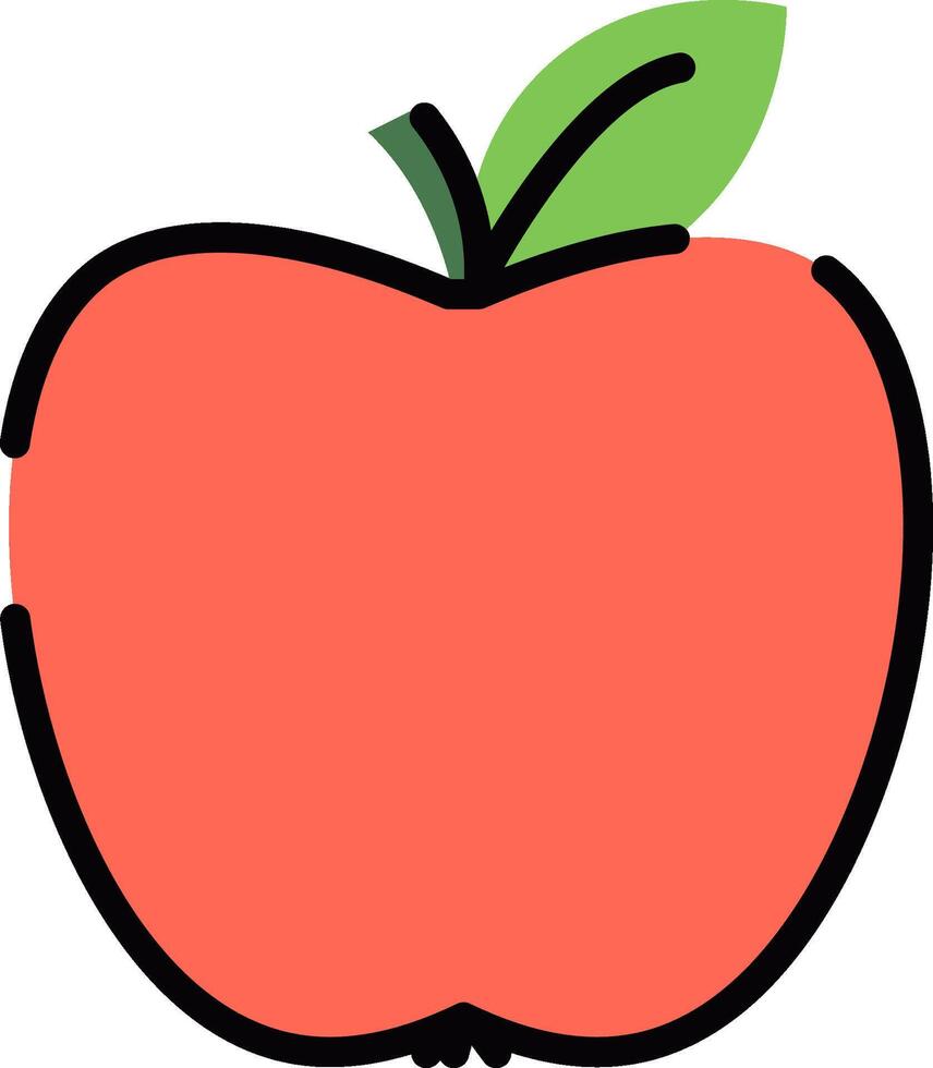 Simple Apple with Leaf vector