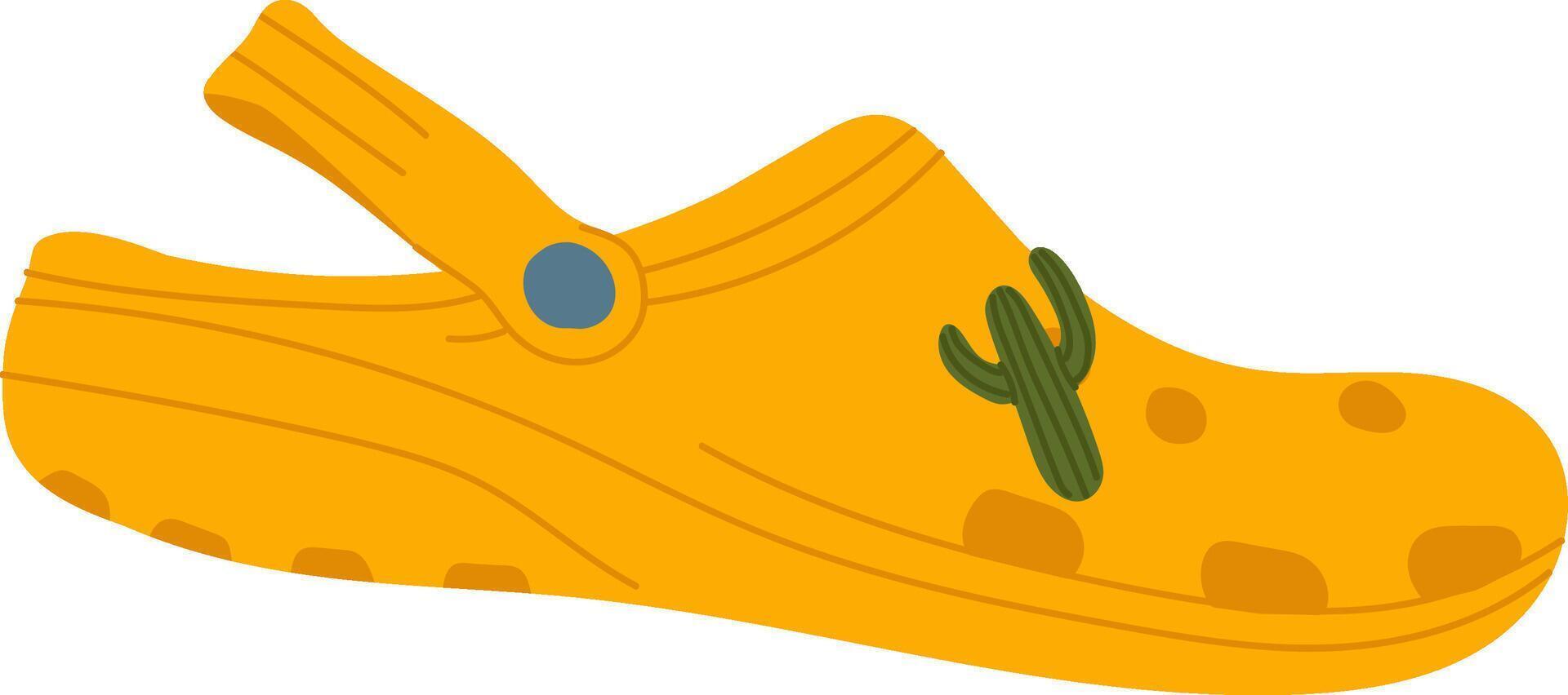 Foam Clog Shoe With Cactus Sticker vector