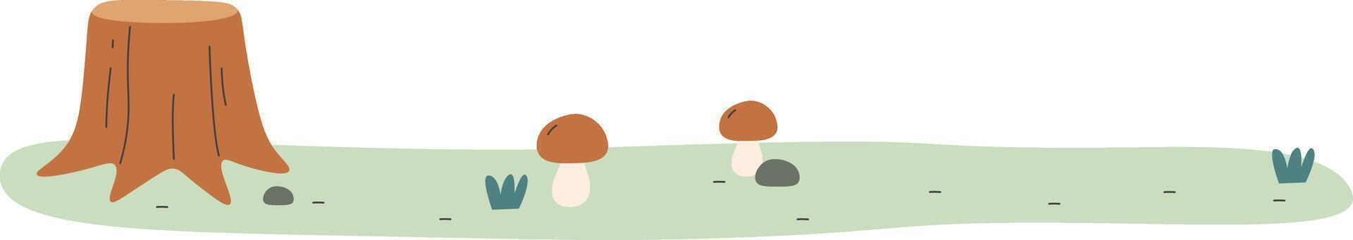Forest Stump with Fungi vector