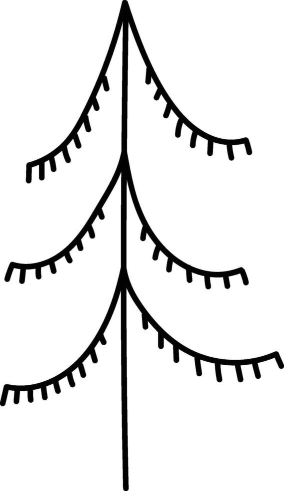 Evergreen Pine Tree Doodle vector