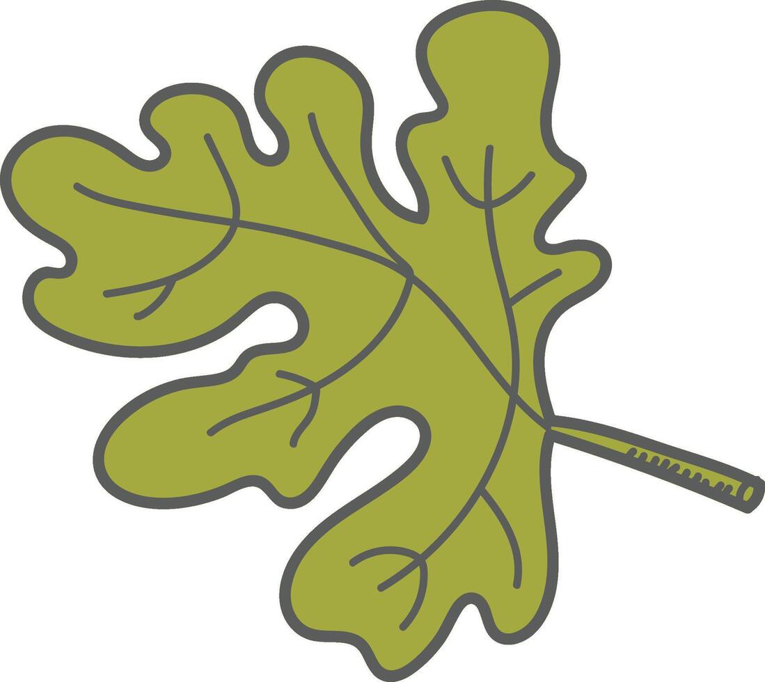 Watermelon Leaf Sketch Element vector