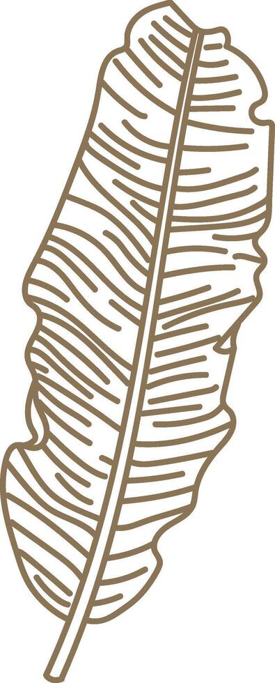 Tropical Leaf Line Art vector