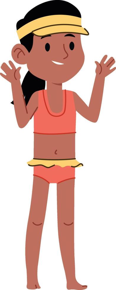 Happy Girl in Swimsuit vector