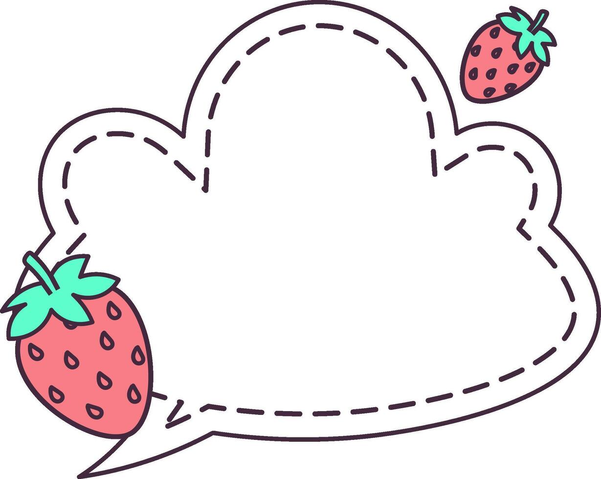 Speech Bubble with Strawberries vector