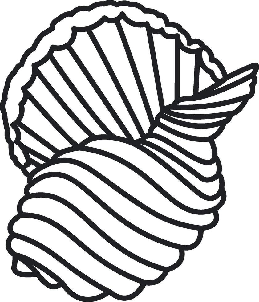Minimalist Seashell Outline vector