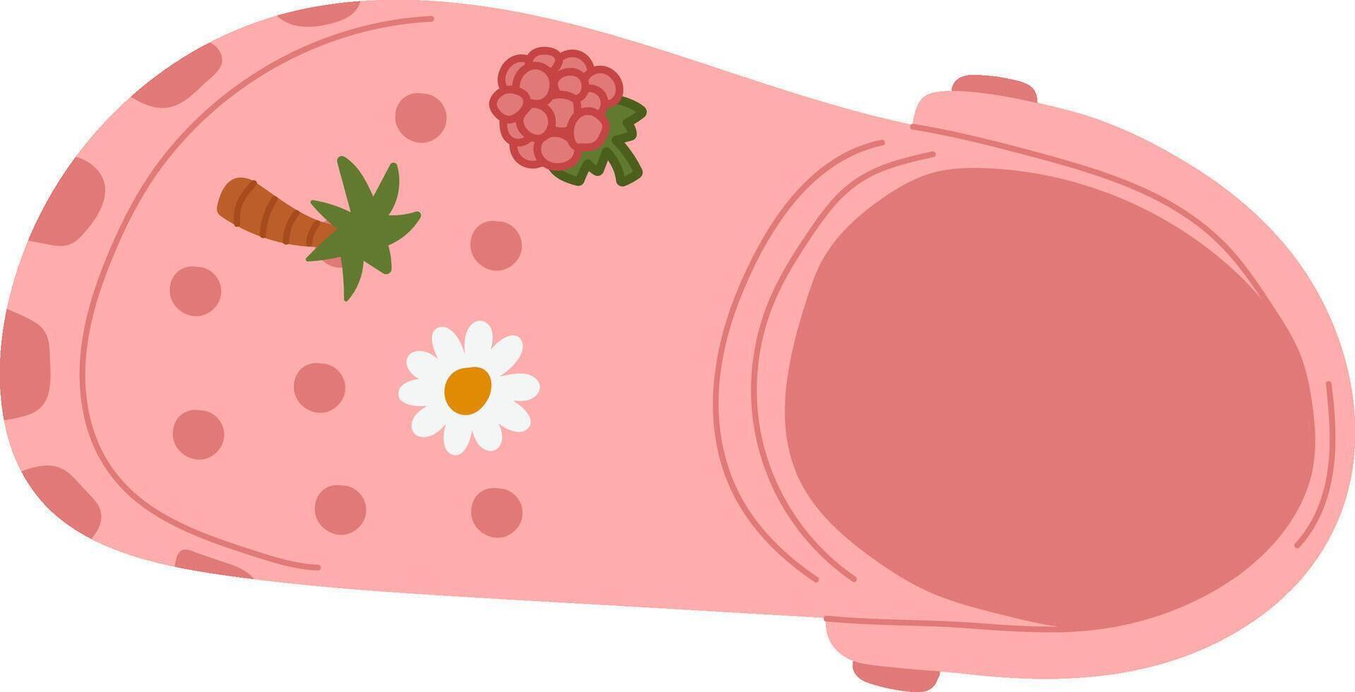 Foam Clog Shoe With Stickers Cartoon vector