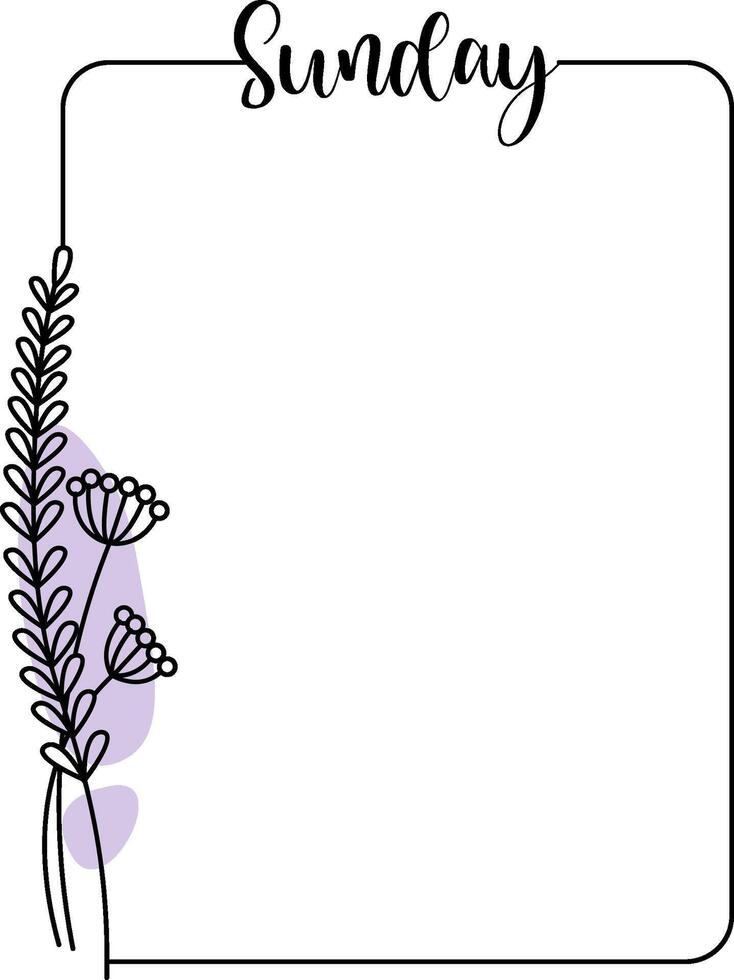 Sunday Floral Frame Border vector