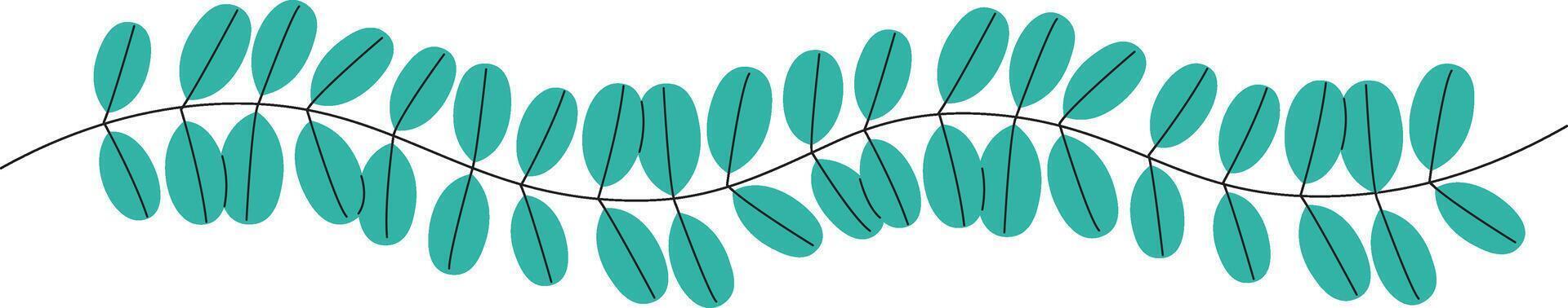 Leaf Branch Line Border vector