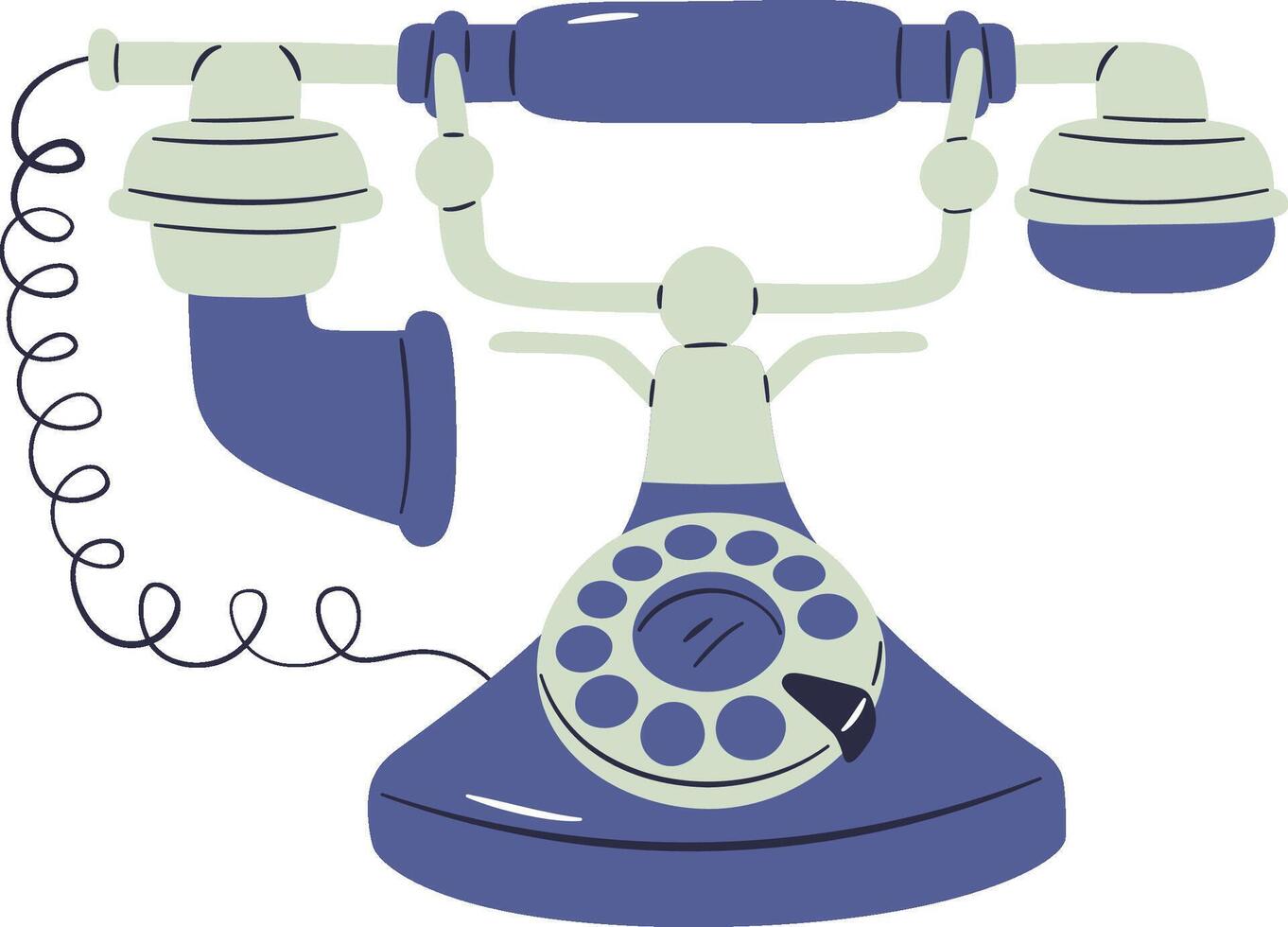 Retro Phone Hand Drawn vector