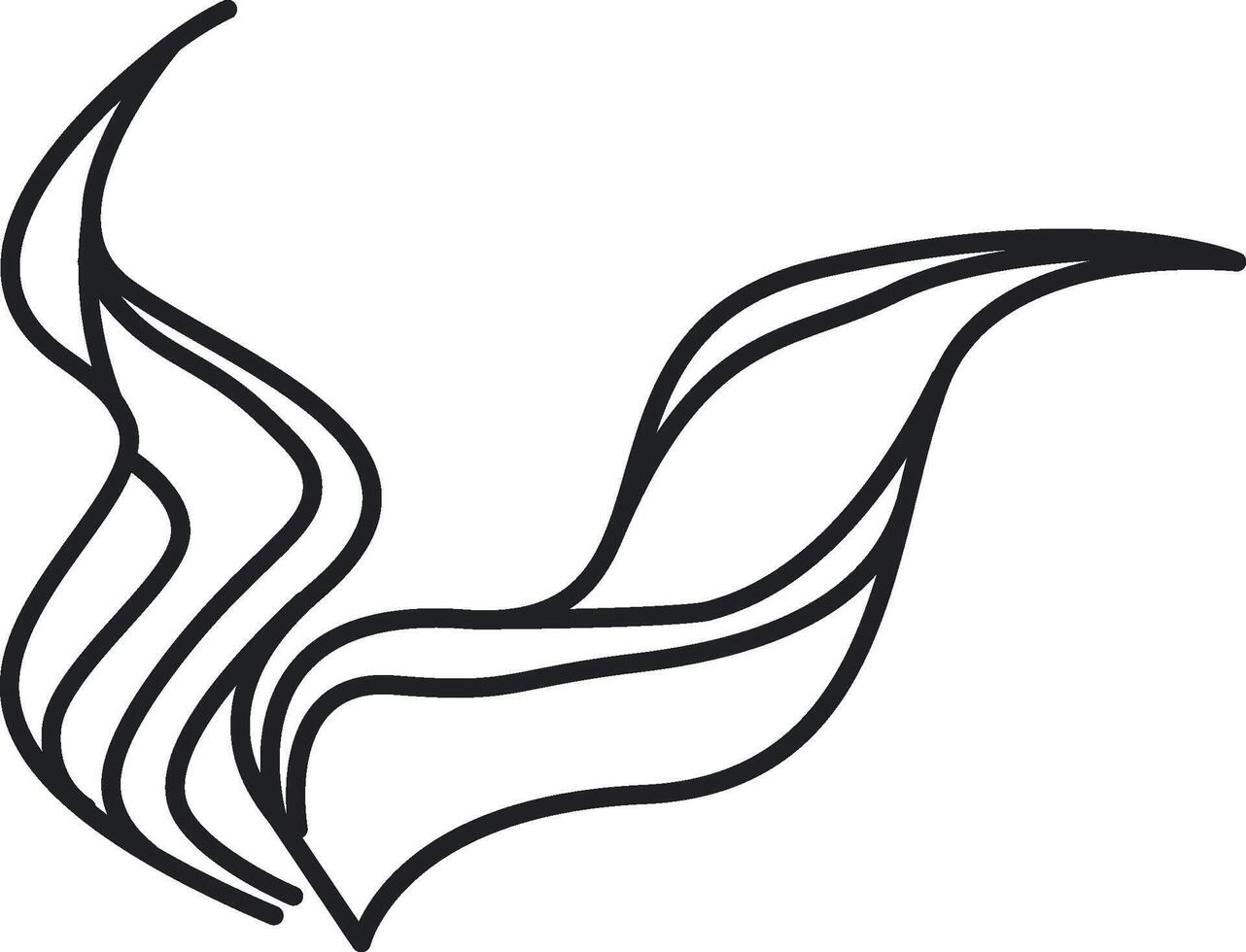 Abstract Line Art Leaf vector