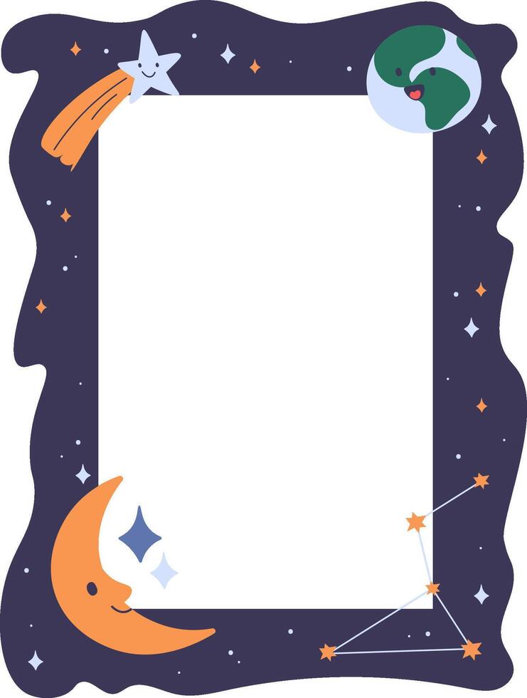 Space-Themed Decorative Frame vector