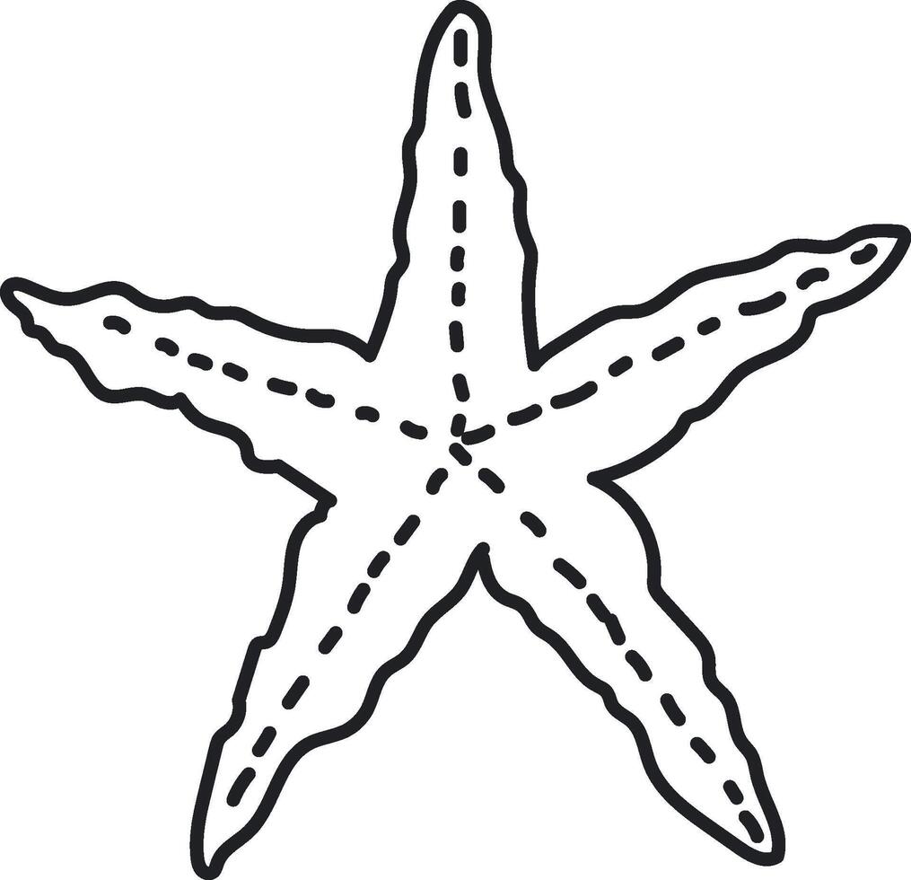 Simple Starfish Line Art Element vector