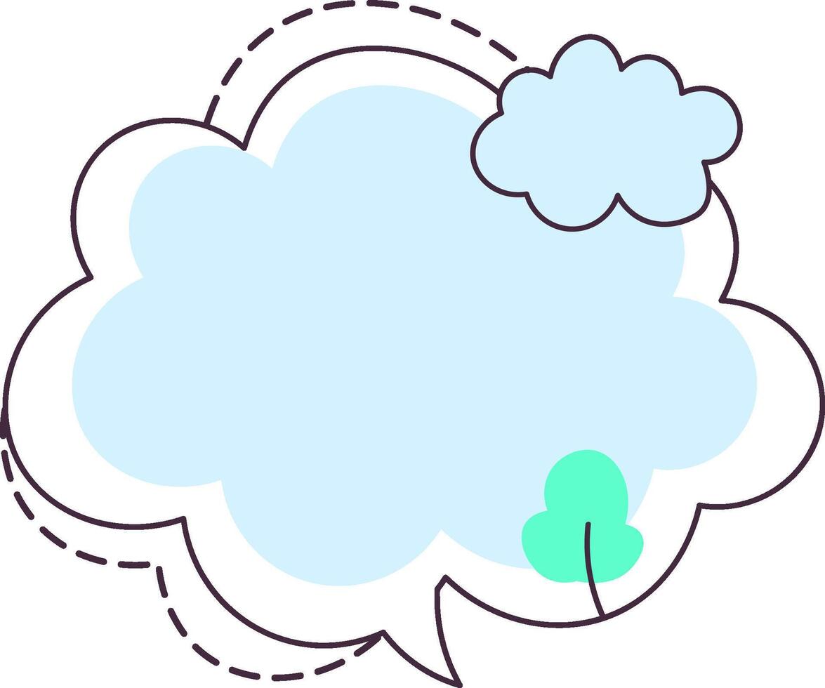 Speech Bubble with Cloud Elements Frame vector