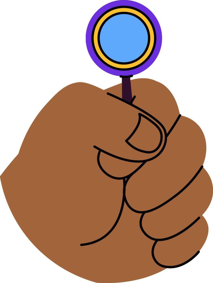 Hand Holding a Magnifying Glass vector