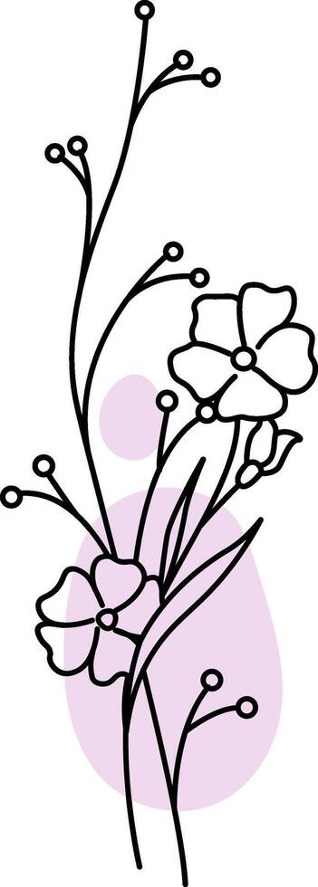 Floral Line Art Botanical Sketch vector