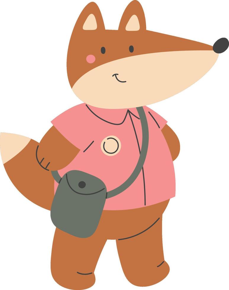 Fox Character in Shirt vector