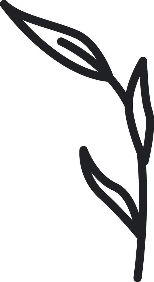 Minimalist Leaf Outline vector