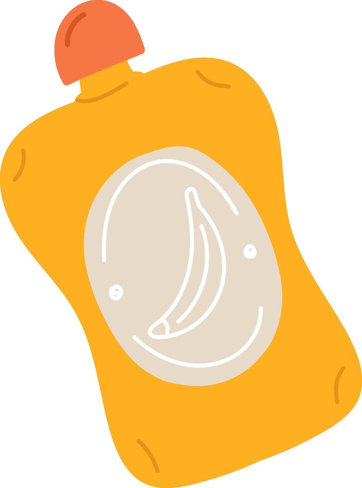 Baby Food Pouch with Banana vector