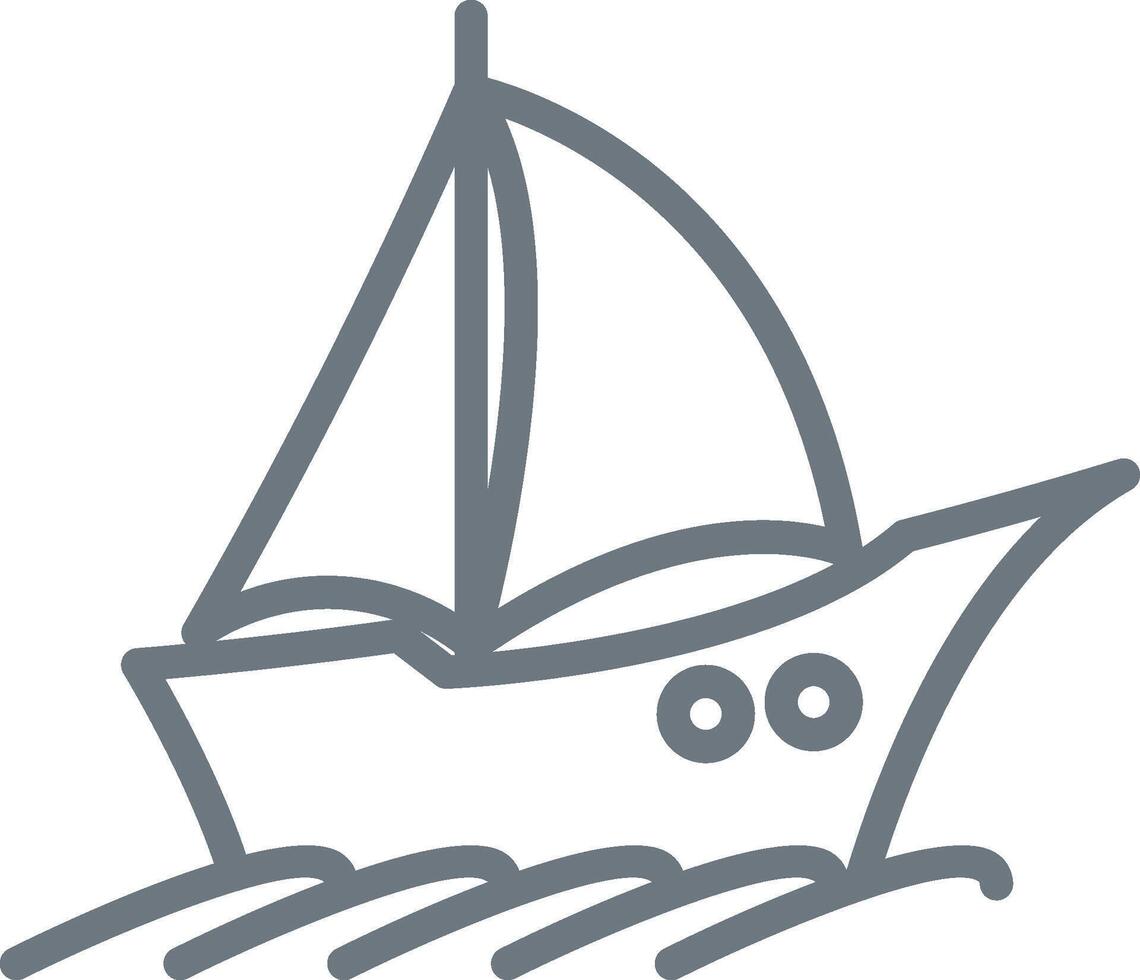 Simple Sailboat Line Drawing vector