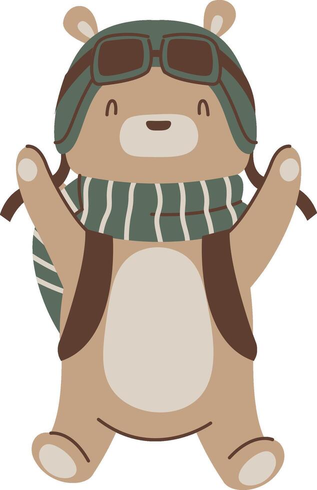 Happy Bear Pilot vector